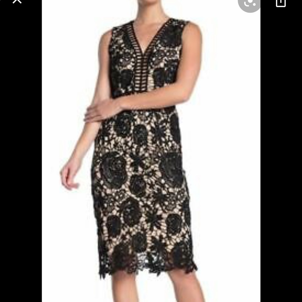 Black Lace Midi Dress
